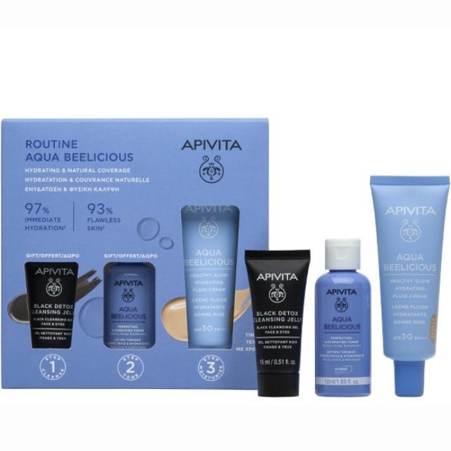 Αpivita Πακέτο Αqua Beelicious Ενυδάτωση & Φυσική Κάλυψη με Ενυδατική Κρέμα με Χρώμα SPF30 & Δώρο Ενυδατικό Τόνερ 50ml & Gel Καθαρισμού 15ml