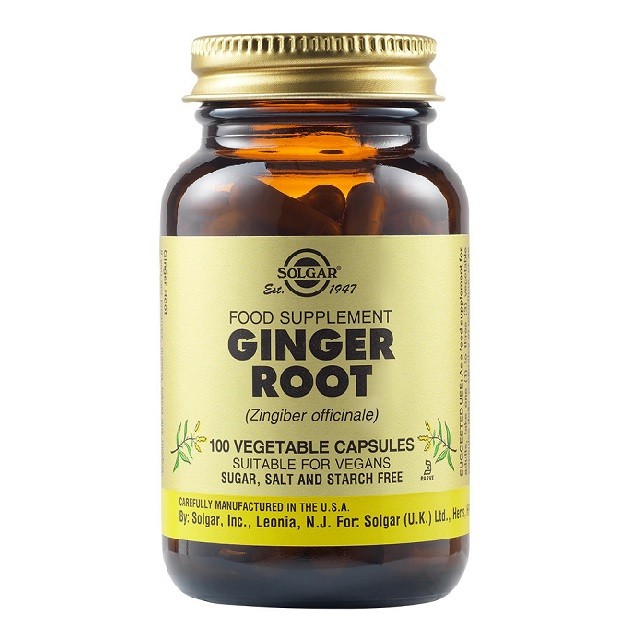Solgar Ginger 520mg, Συμπλήρωμα διατροφής με εκχύλισμα Τζίντζερ, 100 φυτικές κάψουλες