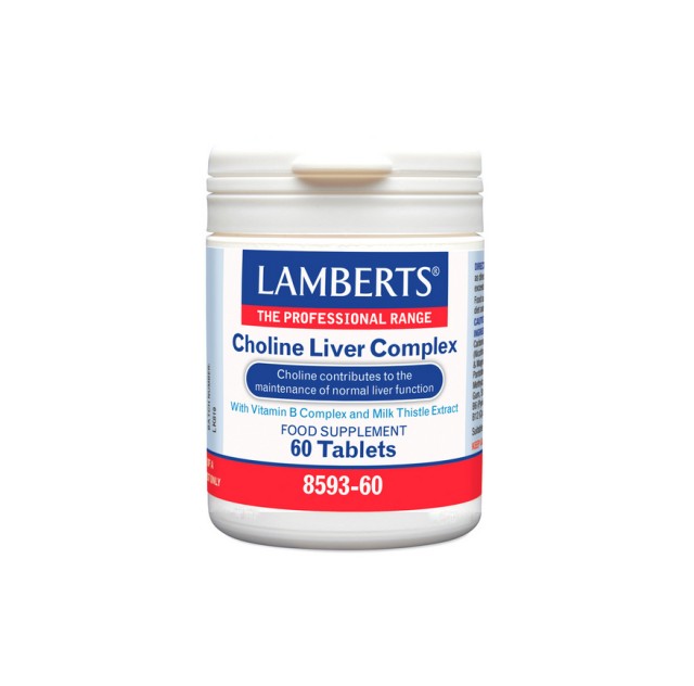 Lamberts Choline Liver Complex, Συμπλήρωμα Διατροφής για τη Καλή Λειτουργία του Συκωτιού, 60 Ταμπλέτες 8593-60