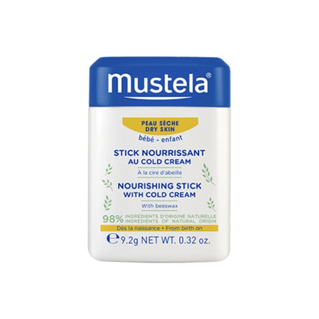 Mustela Nourishing Stick with Cold Cream Ενυδατικό Στικ Τοπικής Χρήσης για Ξηρές Επιδερμίδες 9.2g