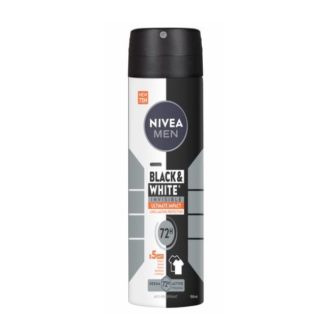 Nivea Men Deo Black & White Ultimate Impact Spray Αντρικό 150ml