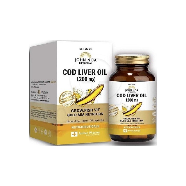 John Noa Liposomal Cod Liver Oil 1200mg Ιχθυέλαιο, 40 κάψουλες