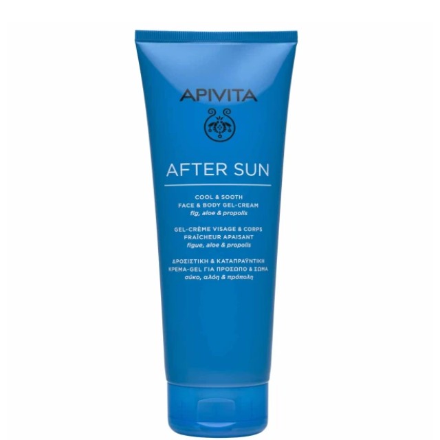 Apivita After Sun Cool & Sooth Face & Body Gel-Cream Καταπραϋντική Κρέμα Προσώπου & Σώματος Για Μετά Τον Ήλιο 200ml