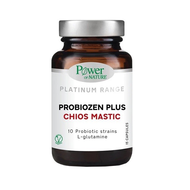 Power of Nature Platinum Range Probiozen Plus Chios Mastic Συμπλήρωμα Διατροφής Με Μαστίχα Χίου, 15 Κάψουλες
