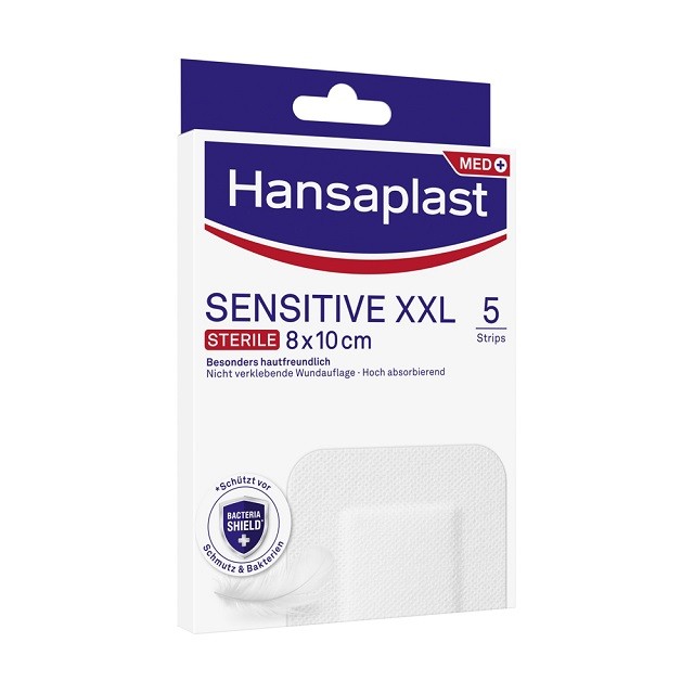 Hansaplast Med Sensitive XXL Αποστείρωμενα Επιθέματα 8x10cm, 5τμχ