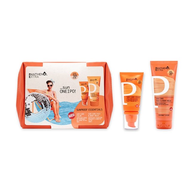 Panthenol Extra Πακέτο Sun Care Color Face Cream-Gel SPF50 50ml & Sun Care Face & Body Milk SPF50 100ml + Δώρο Νεσεσέρ