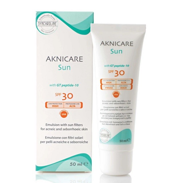 Synchroline Aknicare Sun SPF30 Αντηλιακή Κρέμα Προσώπου Για Λιπαρό Ακνεϊκό Δέρμα, 50ml