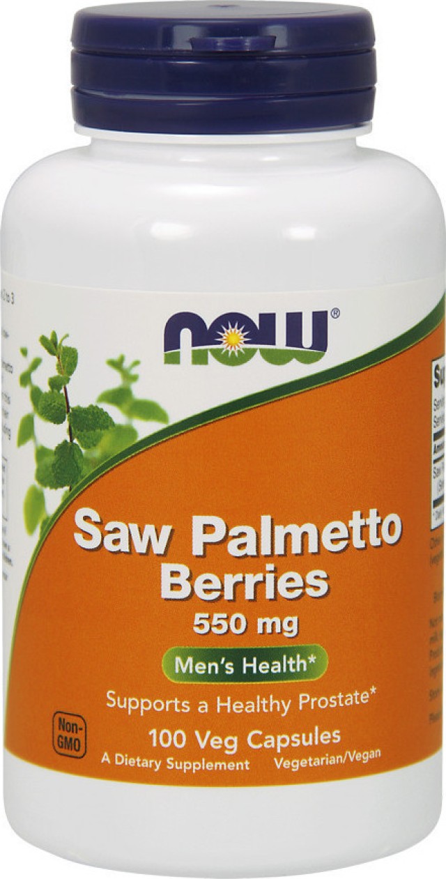 NOW FOODS Saw Palmetto Berry 500mg Συμπλήρωμα Διατροφής Για Τον Προστάτη & Το Ουροποιητικό Σύστημα, 100 Κάψουλες