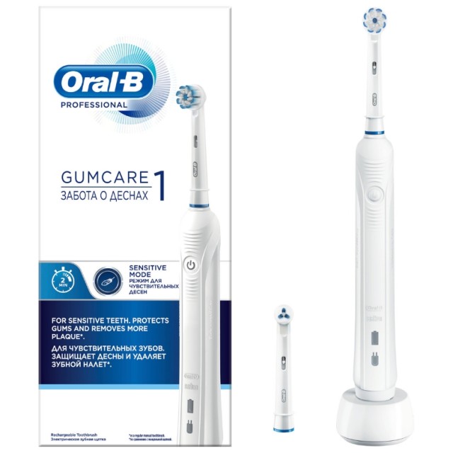 Oral-B Ηλεκτρική Οδοντόβουρτσα  Professional Gumcare 1 για Ευαίσθητα Ούλα με Αισθητήρα Πίεσης, 1 τμχ