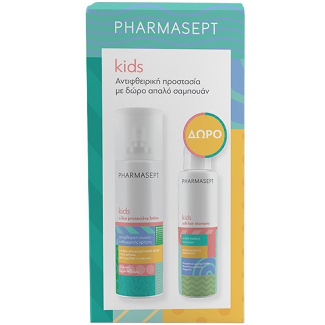 PHARMASEPT Kids Πακέτο X-Lice Protective Lotion Παιδική Αντιφθειρική Λοσιόν, 100ml & Δώρο Soft Hair Shampoo Παιδικό Σαμπουάν,100ml