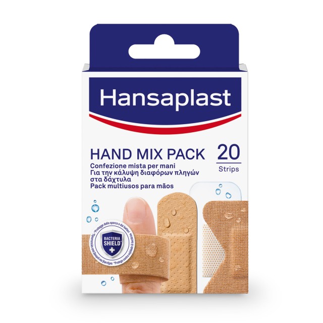Hansaplast Hand Mix Pack Πακέτο Επιθεμάτων με 5 Διαφορετικά Μεγέθη, 20τεμ