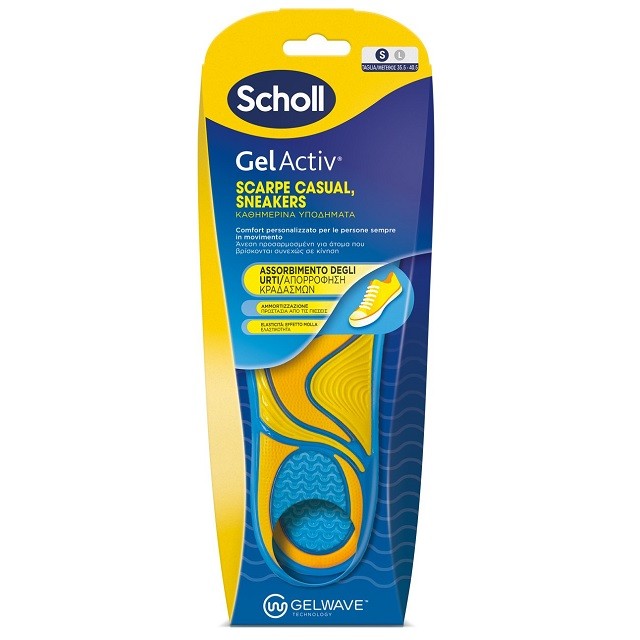Scholl Gel Activ Scarpe Casual Sneakers No.35.5-40.5 Small Ανατομικοί Πάτοι Για Καθημερινά Υποδήματα, 1 Ζευγάρι