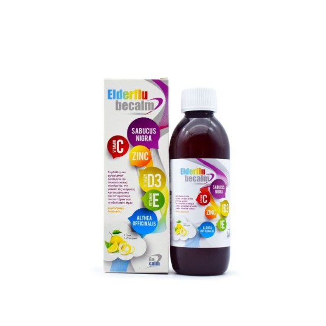 Becalm Elderflu Συμπλήρωμα Διατροφής Ενήλικων με γεύση Lemon Peel 250ml