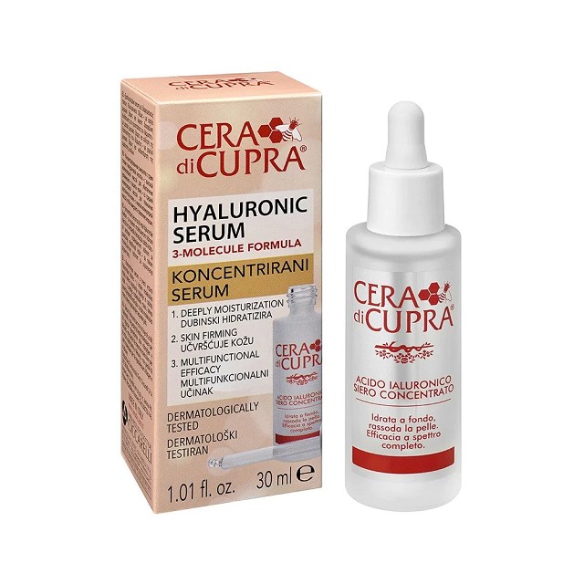 CERA DI CUPRA Serum Hyaluronic Acid Concentrate, Εμπλουτισμένο Serum Με 3 Διαφορετικούς Τύπους Υαλουρονικού Οξέως 30ml