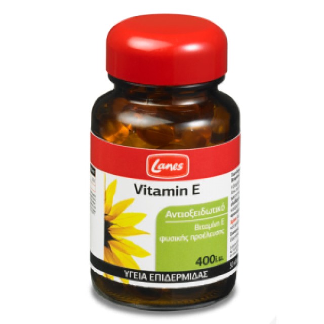 LANES Vitamin E 400 I.U για Υγιή Επιδερμίδα, 30caps