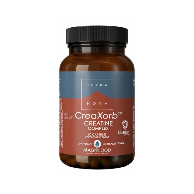 Terranova CreaXorb Creatine Plus Συμπλήρωμα Κρεατίνης για Υποστήριξη της Μυϊκής Δύναμης 50 Κάψουλες