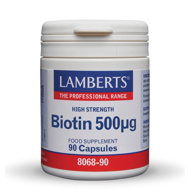 Lamberts Biotin 500μg Βιοτίνη 90 Κάψουλες 8068-90