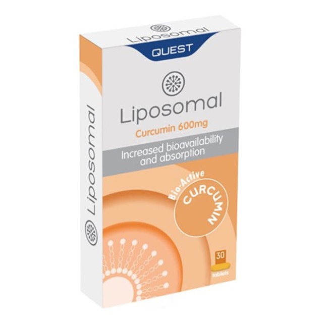 Quest Liposomal Curcumin 600mg Λιποσωμική Κουρκουμίνη 30 Ταμπλέτες