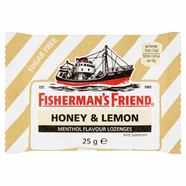 FISHERMANS FRIEND Καραμέλες Με Γεύση Μέλι & Λεμόνι Για Τον Ερεθισμένο Λαιμό & Το Βήχα Χωρίς Ζάχαρη, 25gr