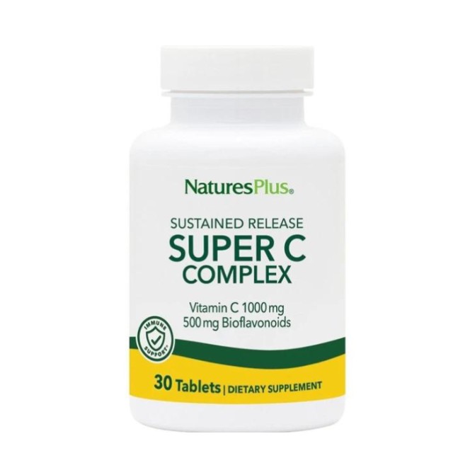 Natures Plus Super C Complex 1000mg & 500mg Βιοφλαβονοειδή 30 Ταμπλέτες
