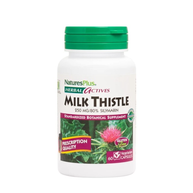 Natures Plus Herbal Actives Milk Thistle 250mg Συμπλήρωμα με Γαϊδουράγκαθο 60 Κάψουλες