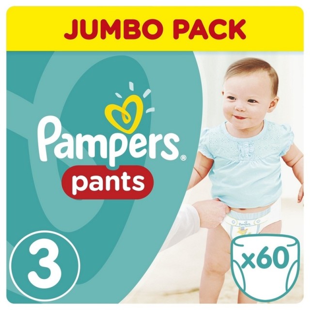 Procter & Gamble Pampers Pants Jumbo Pack Πάνες Βρακάκι No3 6-11 Kg 60τμχ