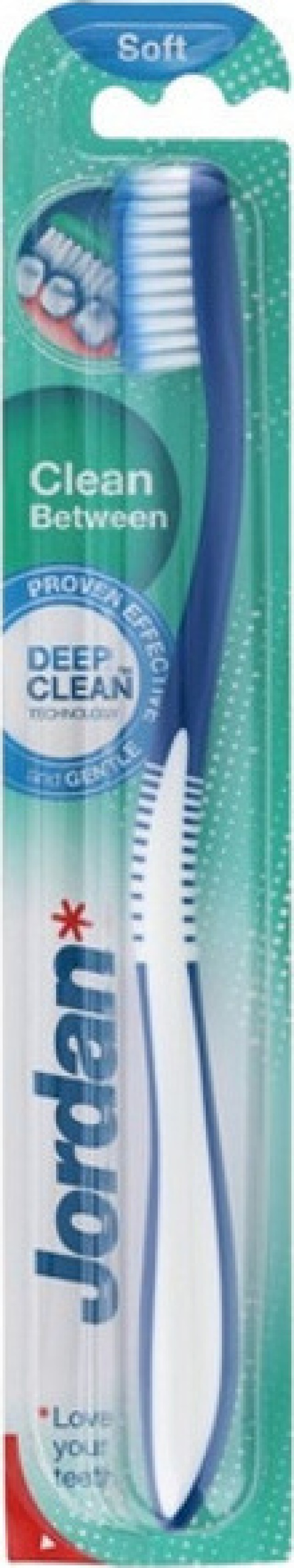 Jordan Οδοντόβουρτσα Clean Between Soft,1 τεμάχιο Μπλε