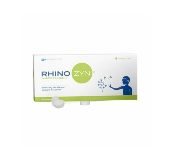 BLUESTONE PHARMA RhinoZyn, Συμπλήρωμα Διατροφής με Προβιοτικά & Βιταμίνη D3 Γεύση Φράουλα 30 Δισκία