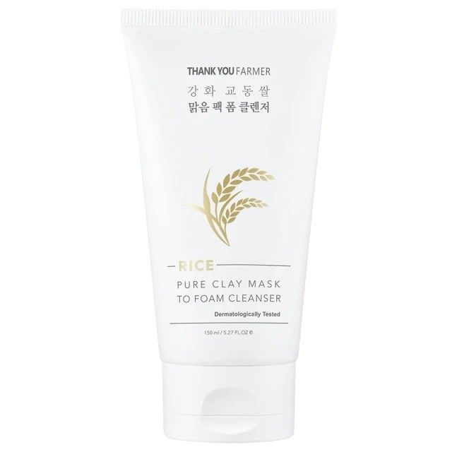 Thank You Farmer Rice Pure Clay Mask To Foam Cleanser Αφρώδες Καθαριστικό Προσώπου, 150ml