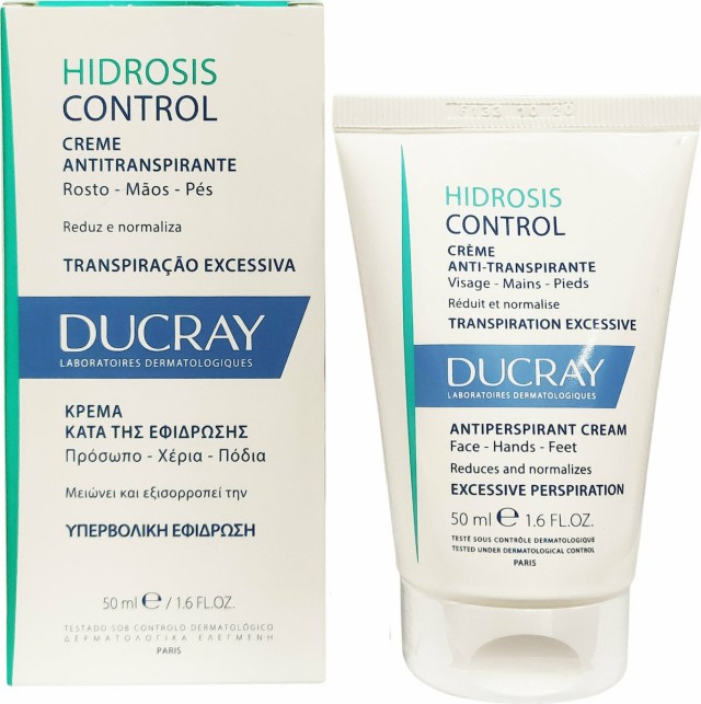 Ducray Hidrosis Control Creme Anti-Traspirante Face Hands & Feet Cream Κρέμα Κατά Της Εφίδρωσης Για Πρόσωπο, Χέρια & Πόδια, 50ml