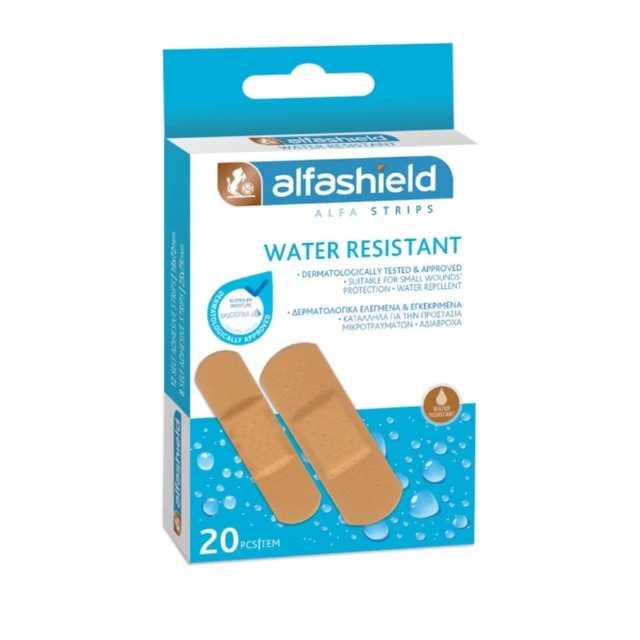 Alfashield Strips Water Resistant Αυτοκόλλητα Επιθέματα 20 Τεμάχια