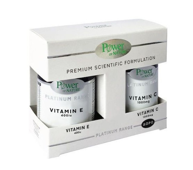 Power Of Nature Platinum Range Scientific Formulation Vitamin E 400IU 30 κάψουλες & Δώρο Vitamin C 1000mg 20 κάψουλες