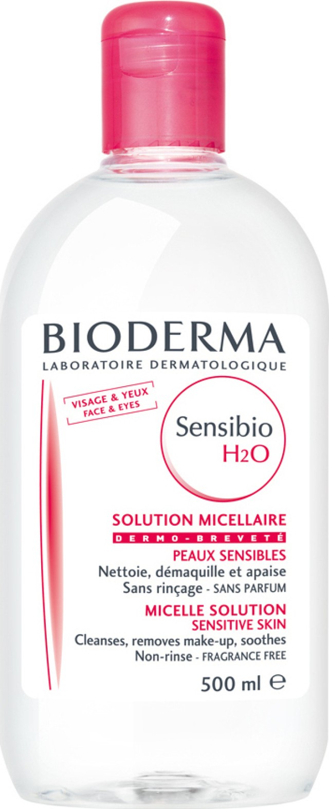 Bioderma Sensibio H2O, Ήπιο Διάλυμα Καθαρισμού & Ντεμακιγιάζ 500 ml