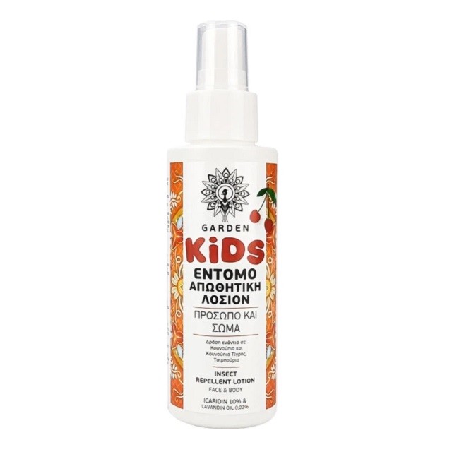 Garden Kids Insect Repellent Lotion for Face & Body Εντομοαπωθητική Λοσιόν Για Παιδιά Με Άρωμα Κεράσι, 100ml