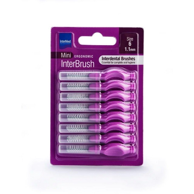 INTERMED Ergonomic InterBrush Mini Μεσοδόντια Βουρτσάκια Μεγεθοσ 6, 1.1mm, 8τμχ