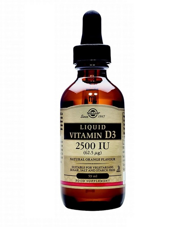 Solgar Vitamin D3 2500IU Liquid (62,5 μg) Συμπλήρωμα Διατροφής Βιταμίνης D3 σε Υγρή Μορφή με Γεύση Πορτοκάλι με Πολλαπλά Οφέλη για τον Οργανισμό, Ιδανικό για την Υγεία των Οστών & των Αρθρώσεων, 59ml