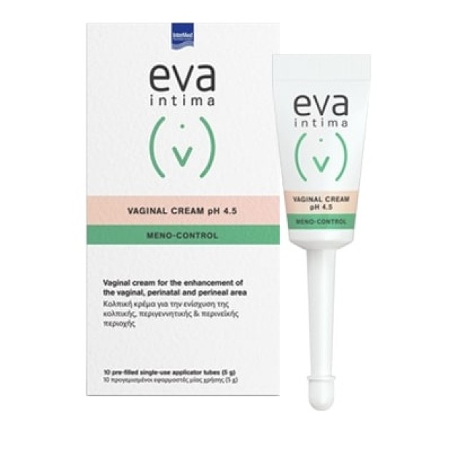 Intermed Eva Intima Meno-Control Vaginal Cream, Ενδοκολπική κρέμα Ανάπλαση pH 4.5, 10 Pre-Filled Applicators