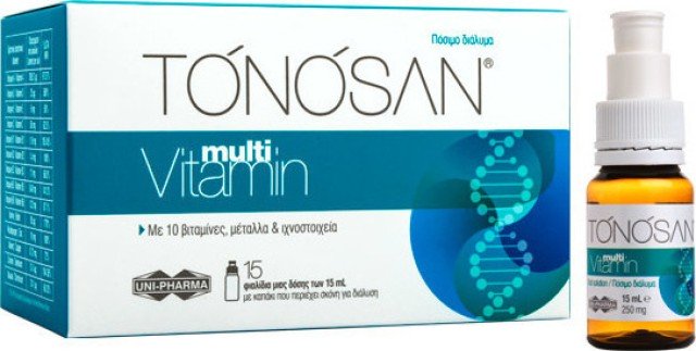 UniPharma Tonosan Multivitamin Συμπλήρωμα Για τις Καθημερινές Ανάγκες του Οργανισμού, 15x15ml