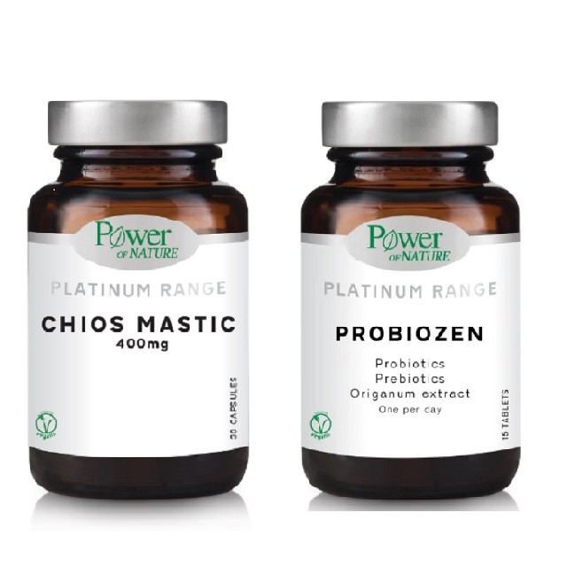 Power of Nature Platinum Range Πακέτο Chios Mastic 400mg Συμπλήρωμα Διατροφής Με Μαστίχα Χίου, 15 Κάψουλες & Probiozen Συμπλήρωμα Διατροφής Με Προβιοτικά, 15 Κάψουλες