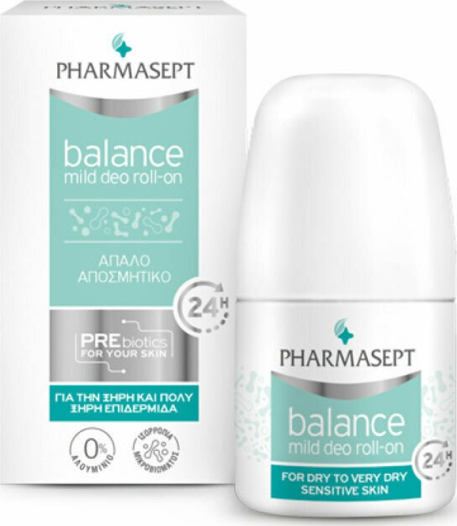 PHARMASEPT Balance Mild Deo Roll-On Απαλό Αποσμητικό για Ευαίσθητες Επιδερμίδες, 50ml