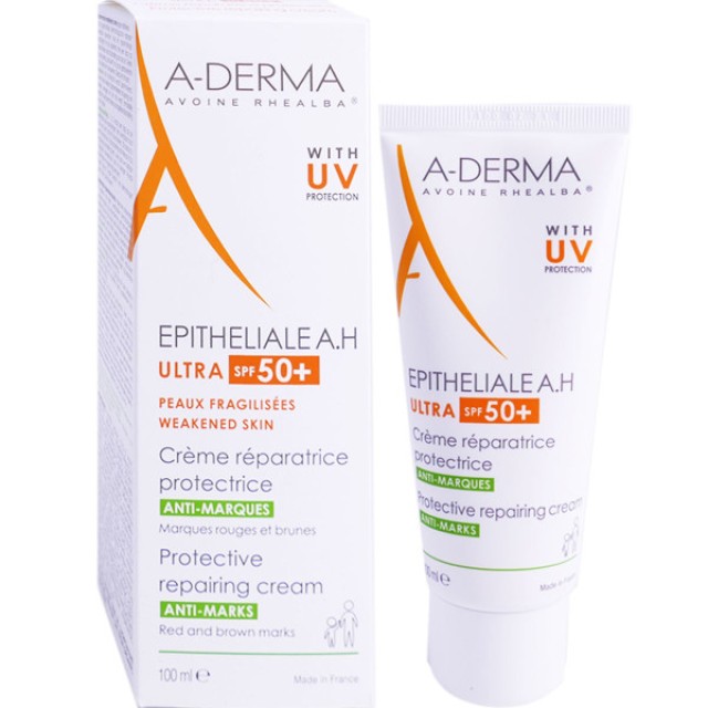 A-DERMA  Epitheliale A.H Ultra Spf 50+ Καταπραϋντική Κρέμα Επιδιόρθωσης Προσώπου & Σώματος, 100ml