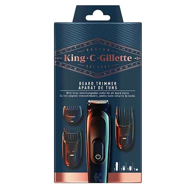 King C Gillette Beard Trimmer Ανδρική Ξυριστική Μηχανή Προσώπου Επαναφορτιζόμενη, 1 Σετ