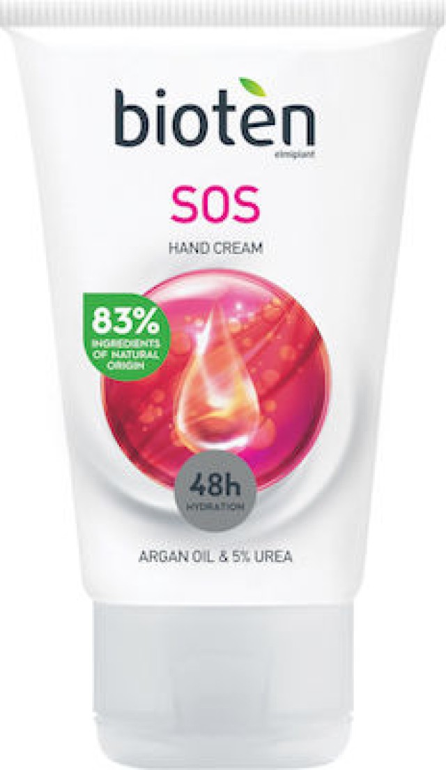 BIOTEN SOS Argan Oil και 5% Urea Hand Cream Ενυδατική Κρέμα Χεριών 48ωρης Προστασίας Για Ξηρά & Σκασμένα Χέρια, 50ml