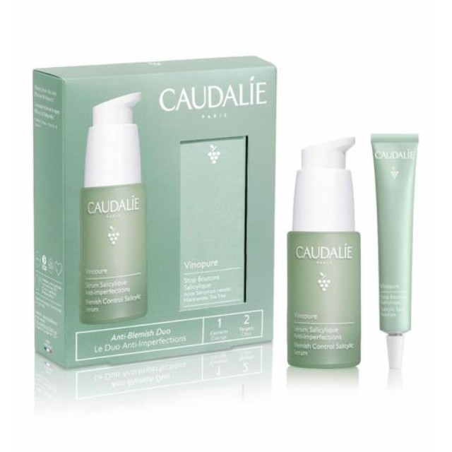 Caudalie Vinopure Πακέτο Serum Blemish Control 30ml & Salicylic Spot Solution 15ml για Ακνεϊκή Επιδερμίδα