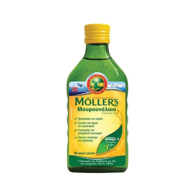 Mollers Cod Liver Oil Omega 3 Natural Μουρουνέλαιο σε Υγρή Μορφή με Φυσική Γεύση 250ml