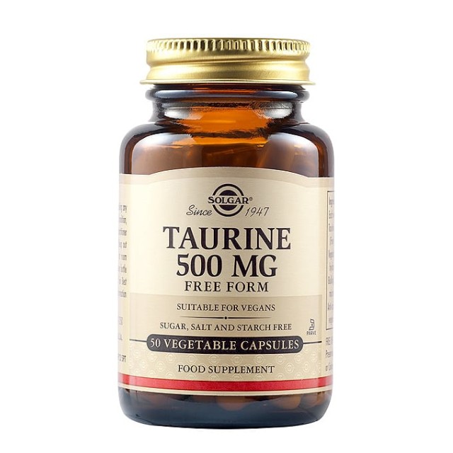 Solgar Taurine 500mg Συμπλήρωμα Διατροφής Με Ταυρίνη, 50 Φυτικές Κάψουλες